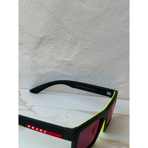 NEW Prada Sport PS A07S Sunglasses in Black Red Mirror $430 main image 4
